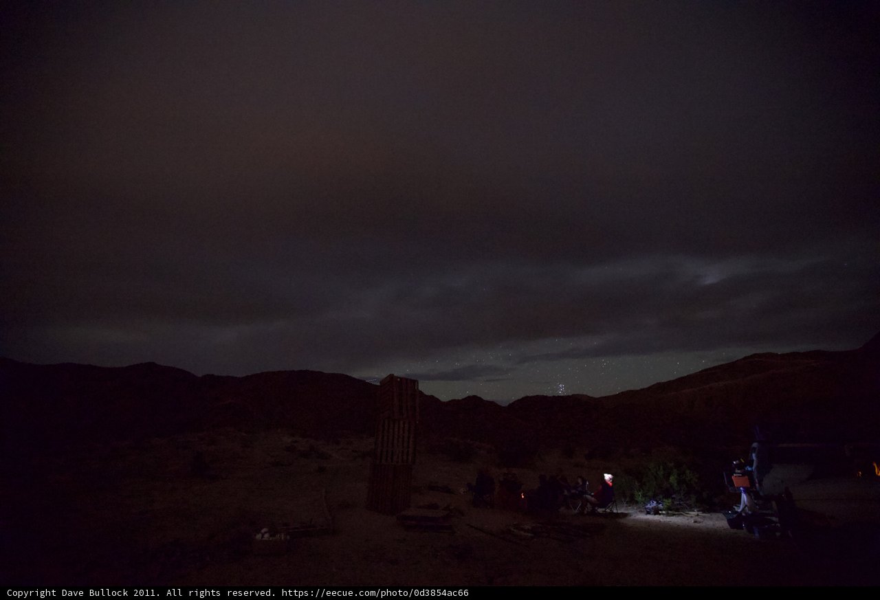 Desert Camping under the Starry Night Sky