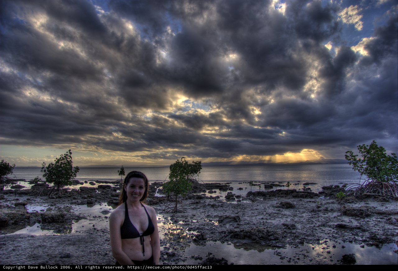 Storm Clouds Over Fiji Tidal Flats at Sunrise