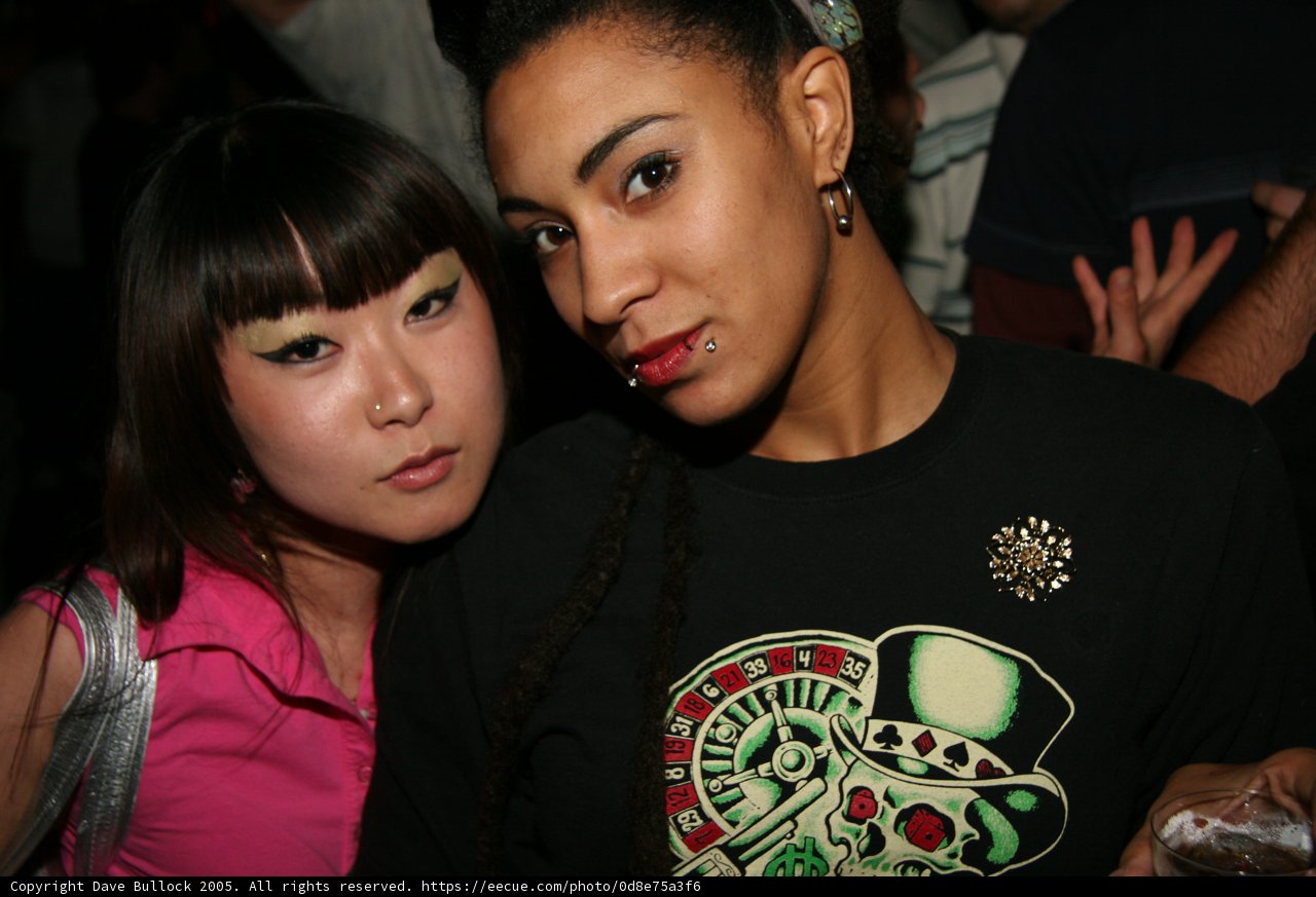 Two Friends Strike a Pose in Urban Nightlife