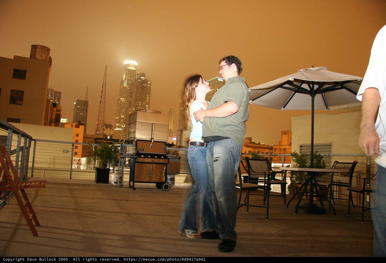 Rooftop Romance Under an Amber Los Angeles Sky