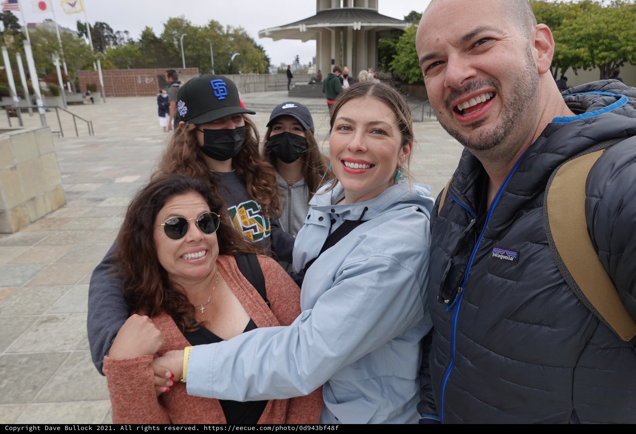 Friends Group Hug at Memorial Plaza