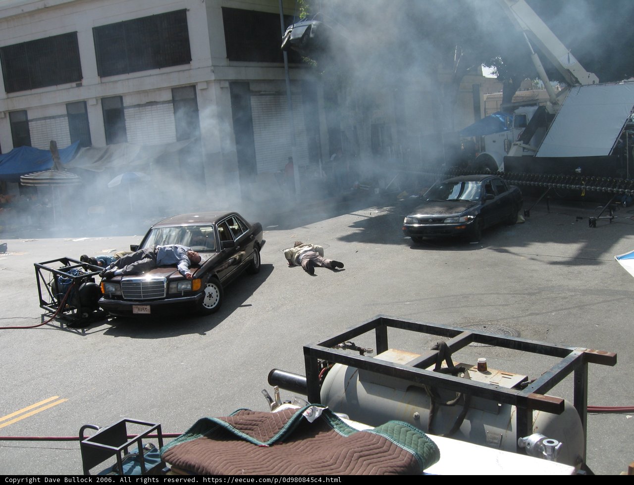 Burning Car on the Road