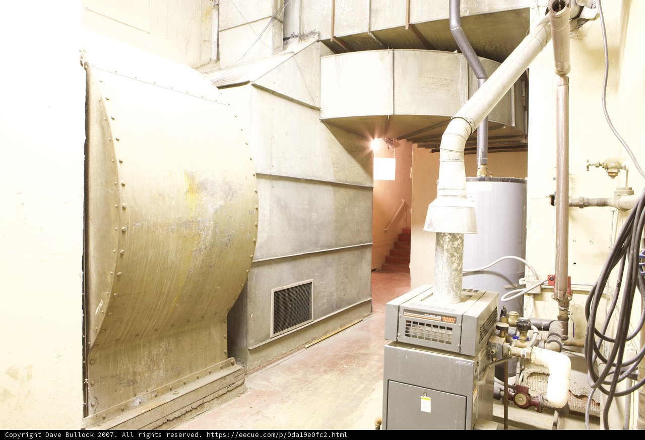 Industrial Machine in a Pipe-Filled Room