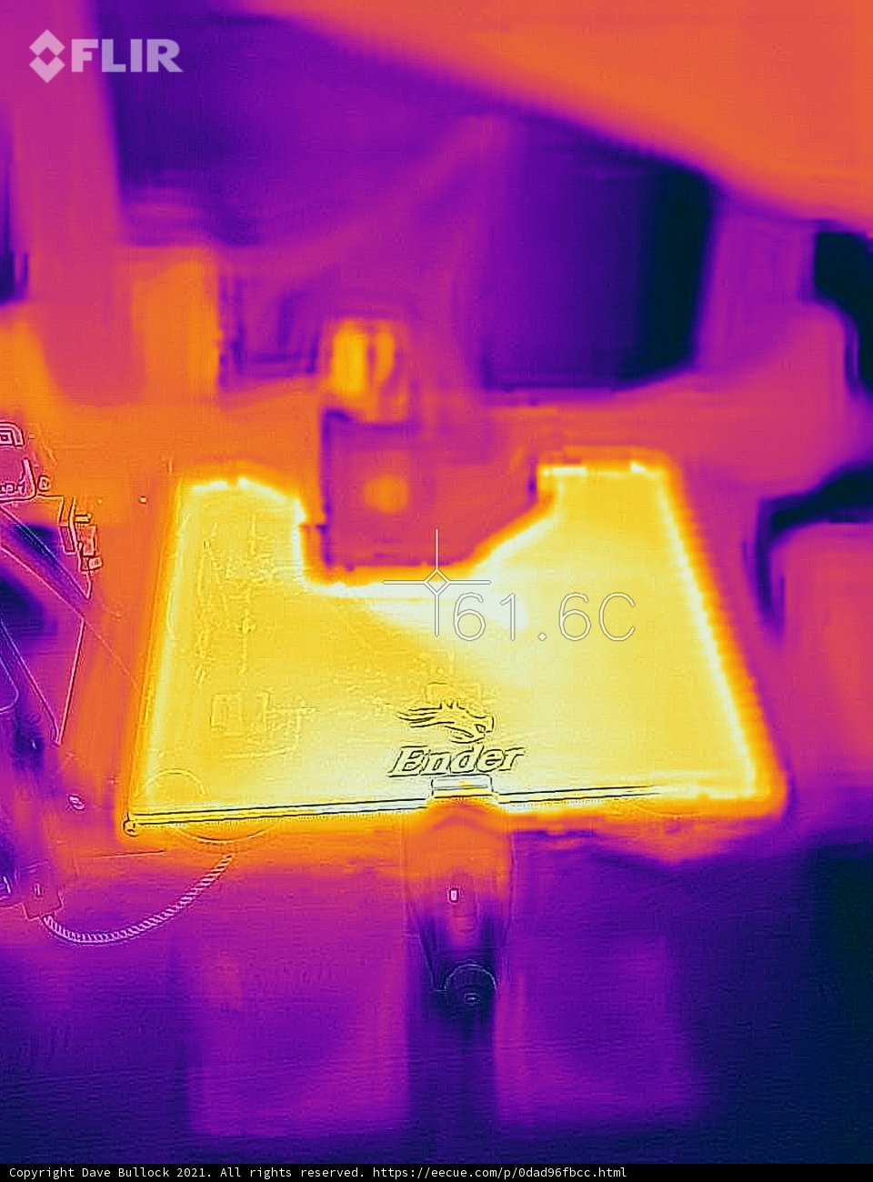 Thermal Image of 3D Printer Extruder