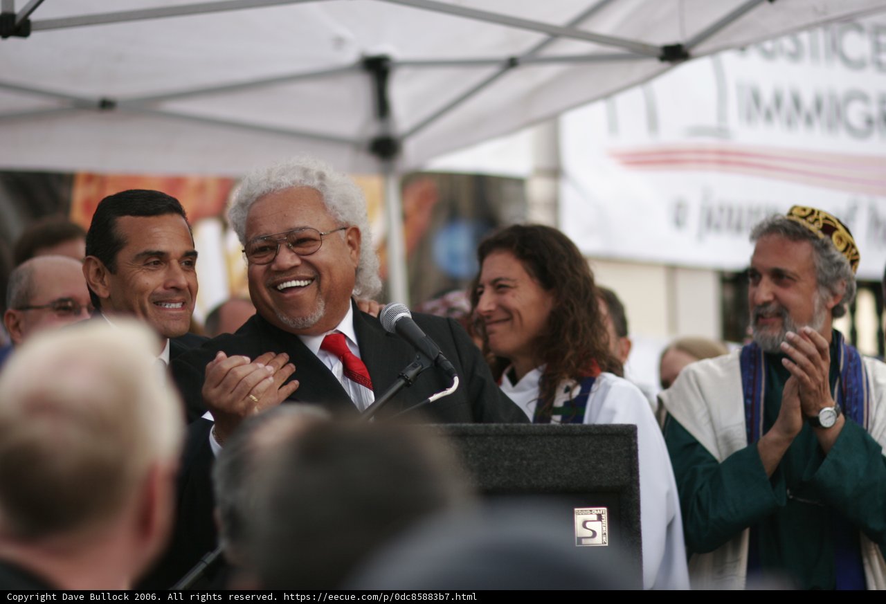 Antonio Villaraigosa Smiling at the Crowd