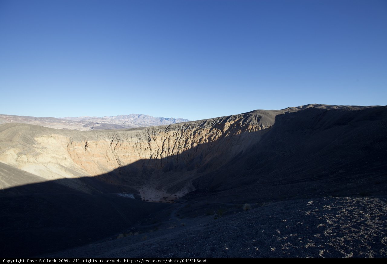 Shadows of the Death Valley canyon
