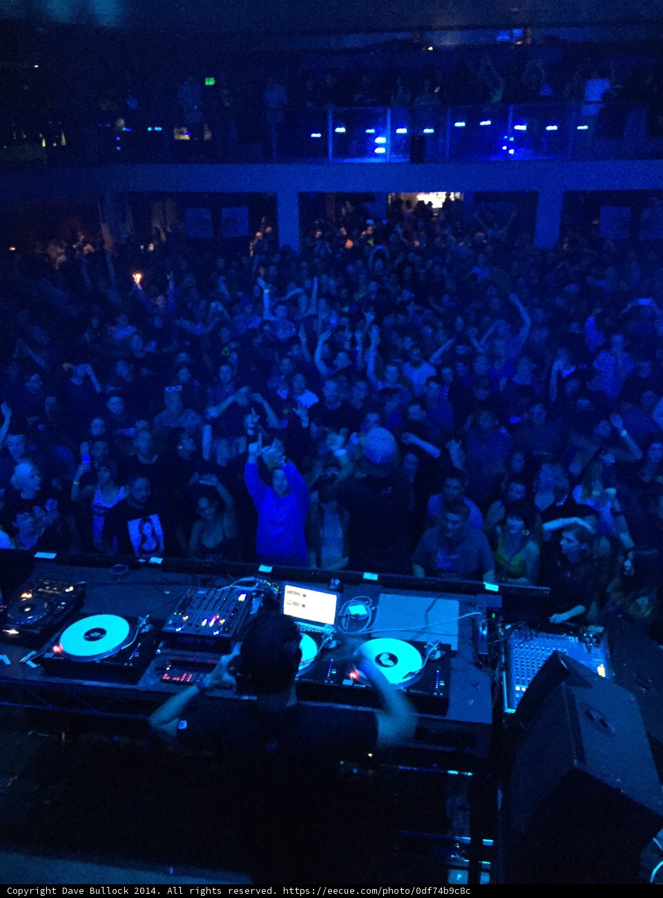 Nightclub Crowd Enjoys Deejay's Performance