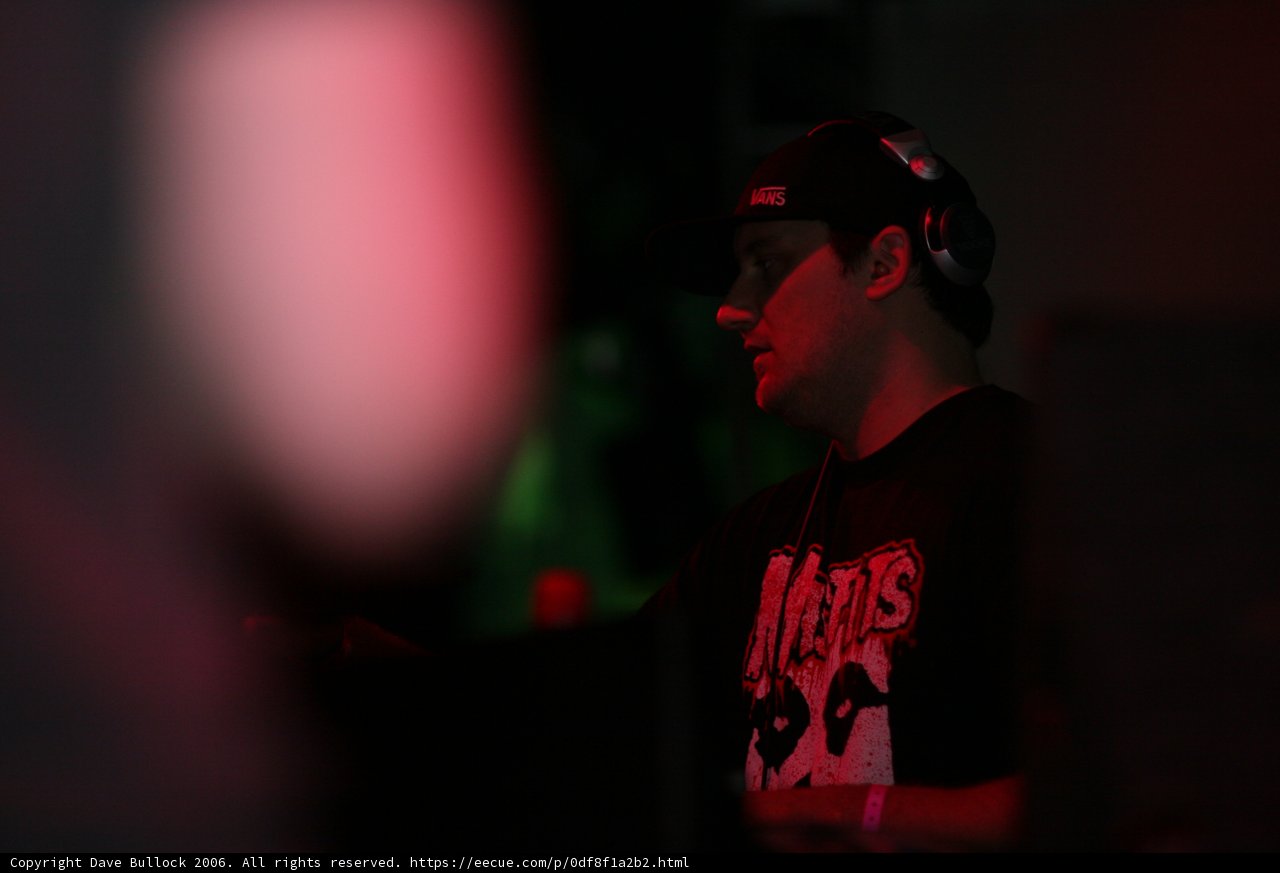 Hip Hop Deejay in Black Shirt and Baseball Cap