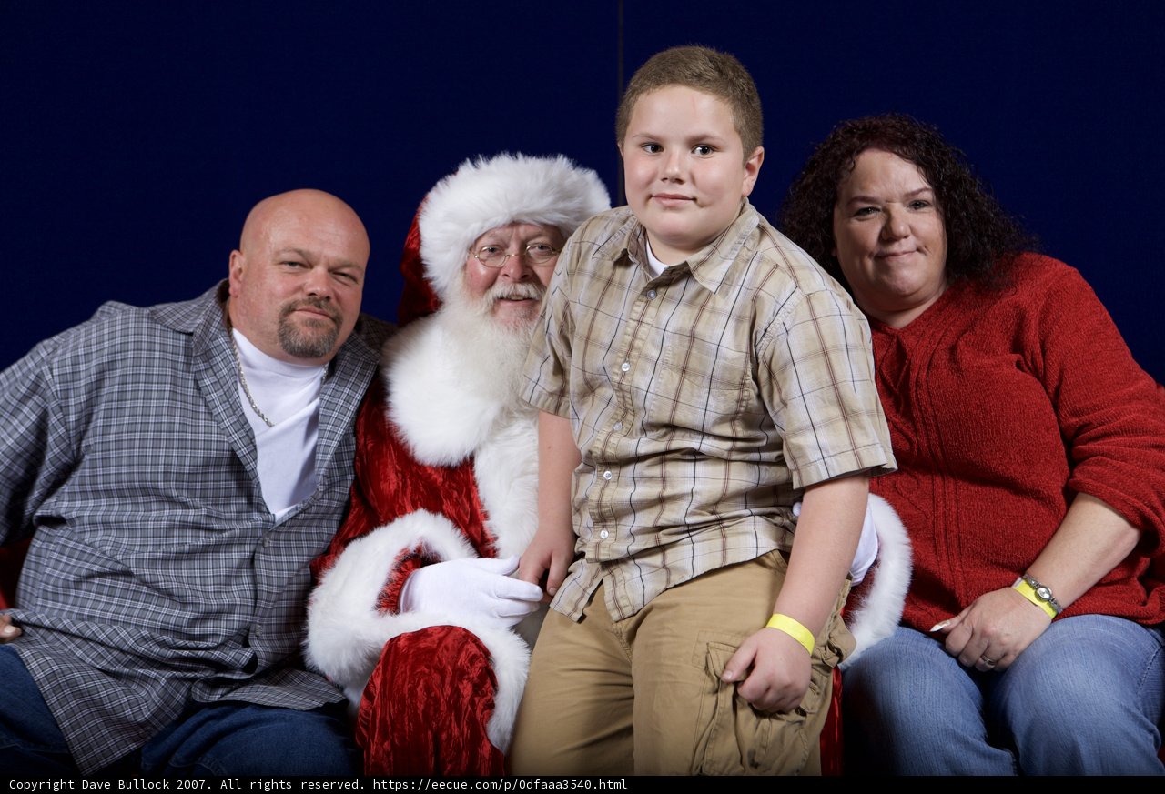 Family Christmas Photo with Santa Claus