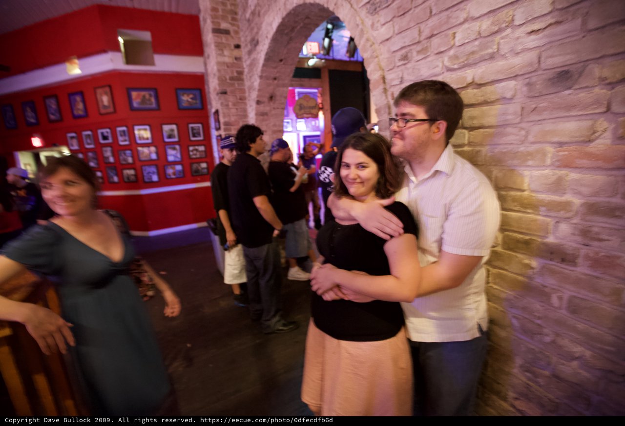 Couple Embracing at Austin Live Music Venue