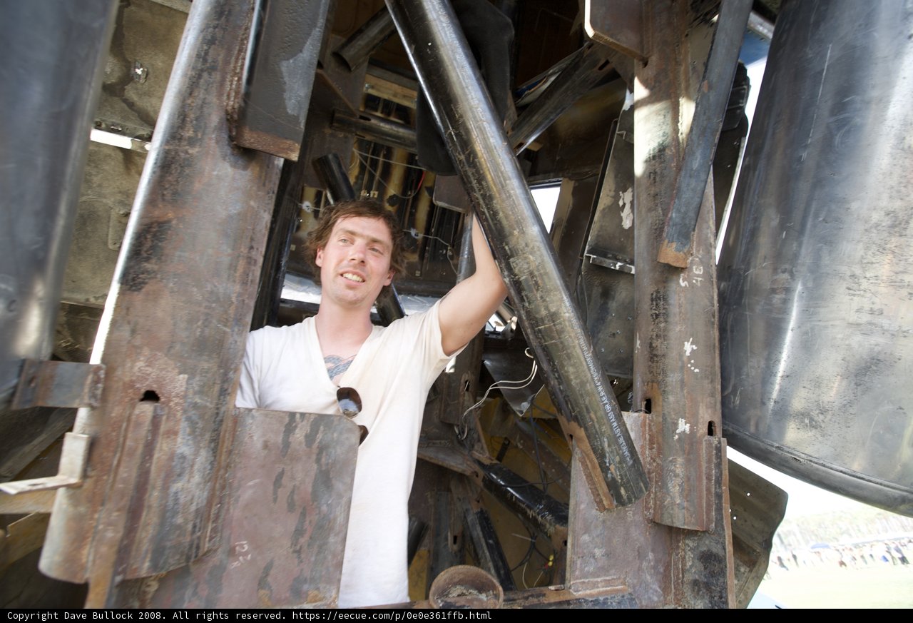 Man in Metal Structure