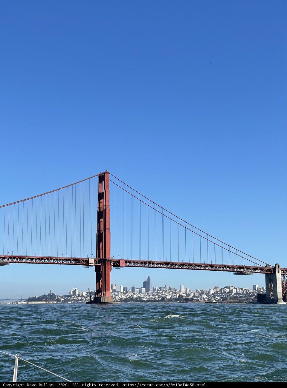 Golden Gate Bridge Shining in the Blue Sky