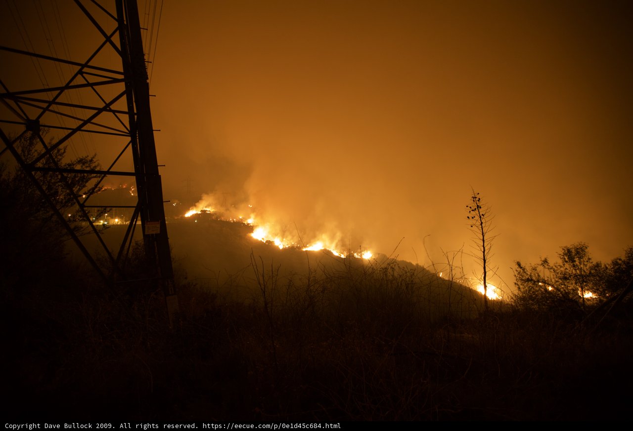 Station Fire Burns in the Distance