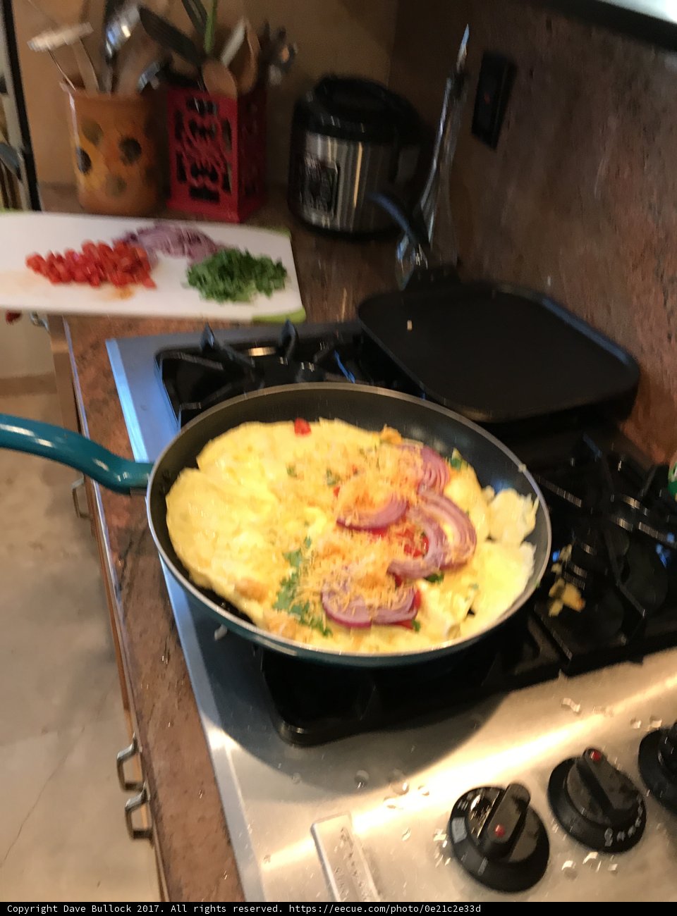 Breakfast Omelet Cooking on Stove