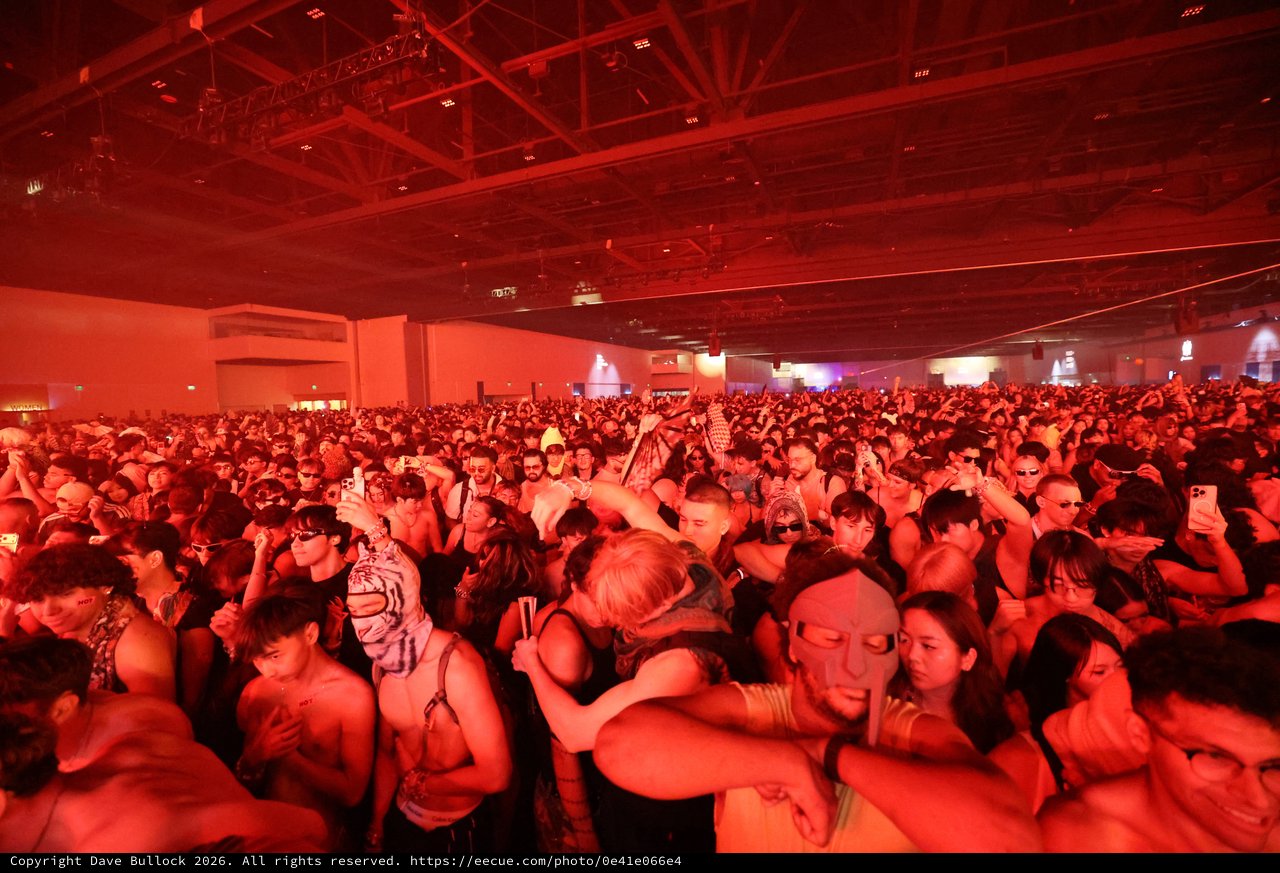 Massive Red-Lit Crowd at Wobbleland Festival 2026