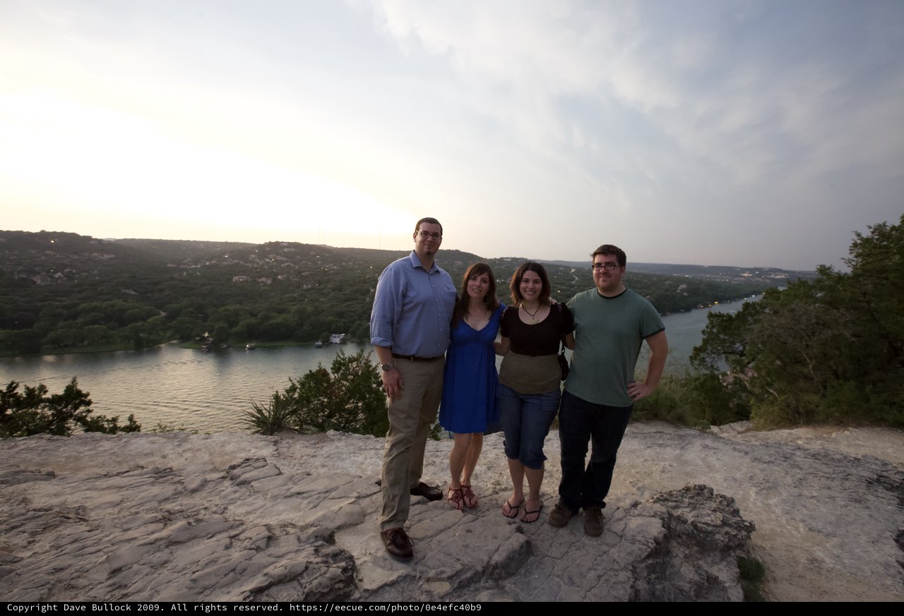 Friends Overlooking Austin's Lake Austin at Sunset