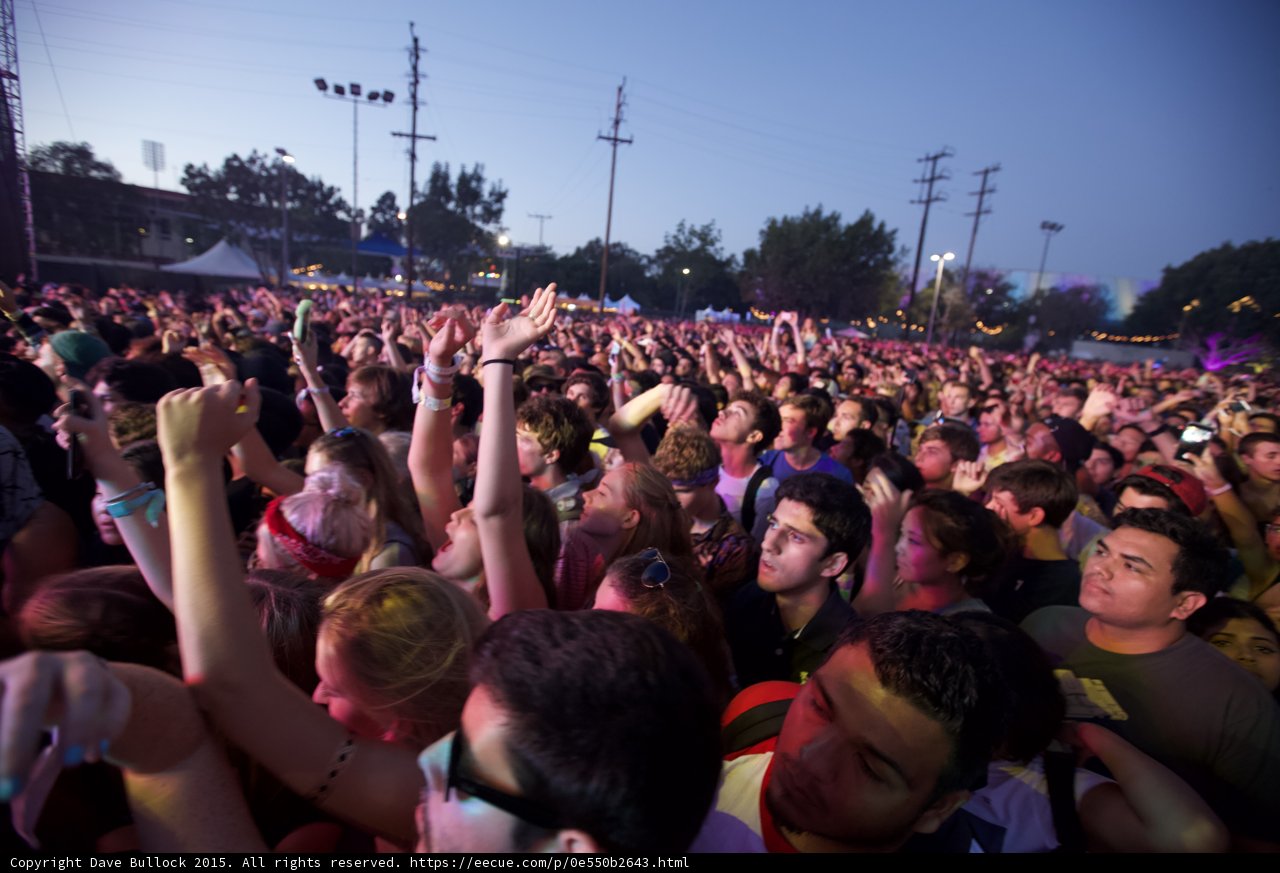 Crowd Clapping Hands Raised Dusk