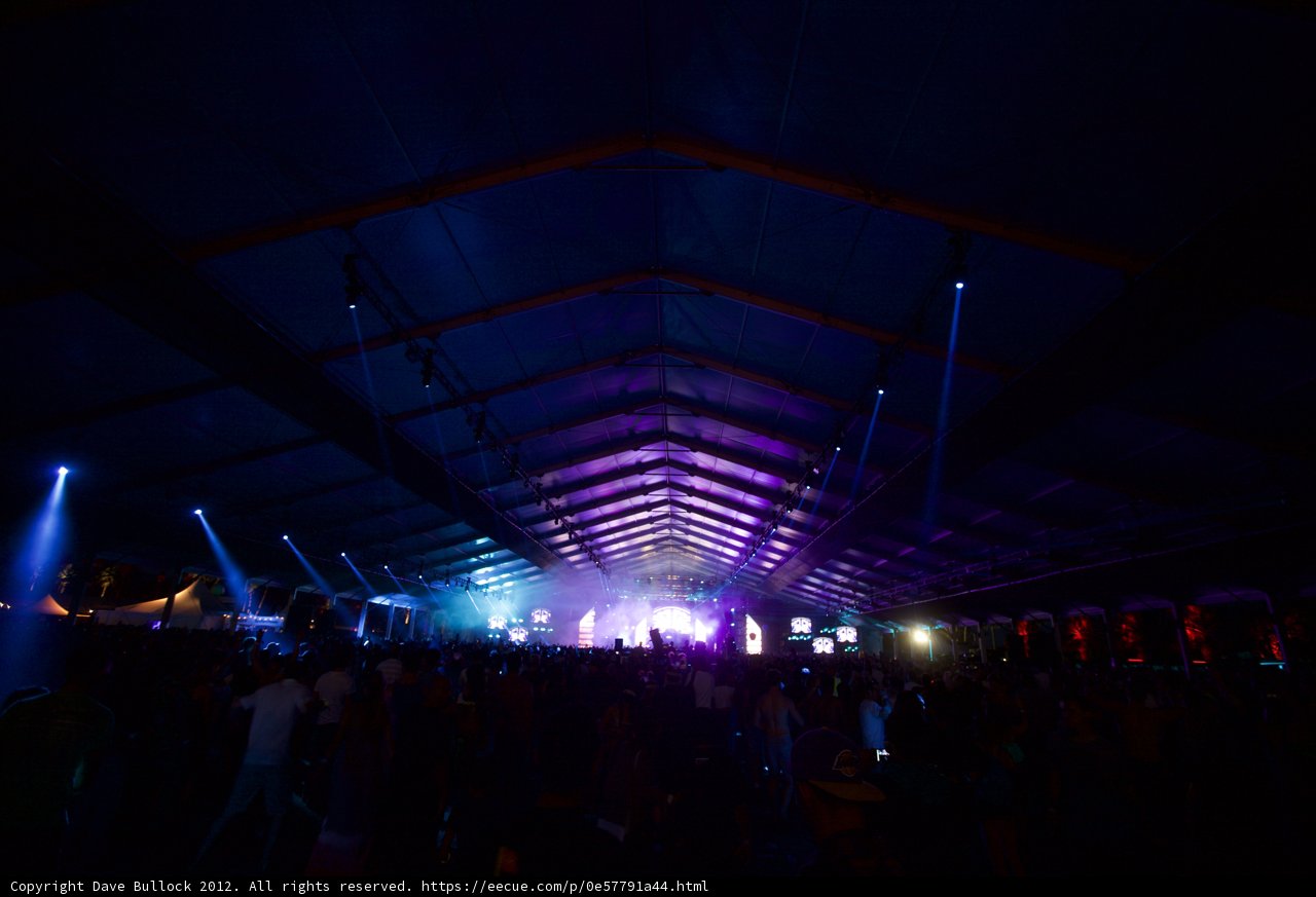 Night-time concert crowd