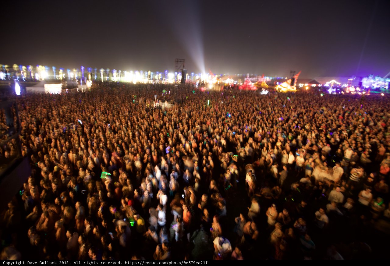 Coachella Crowd under the Night Sky