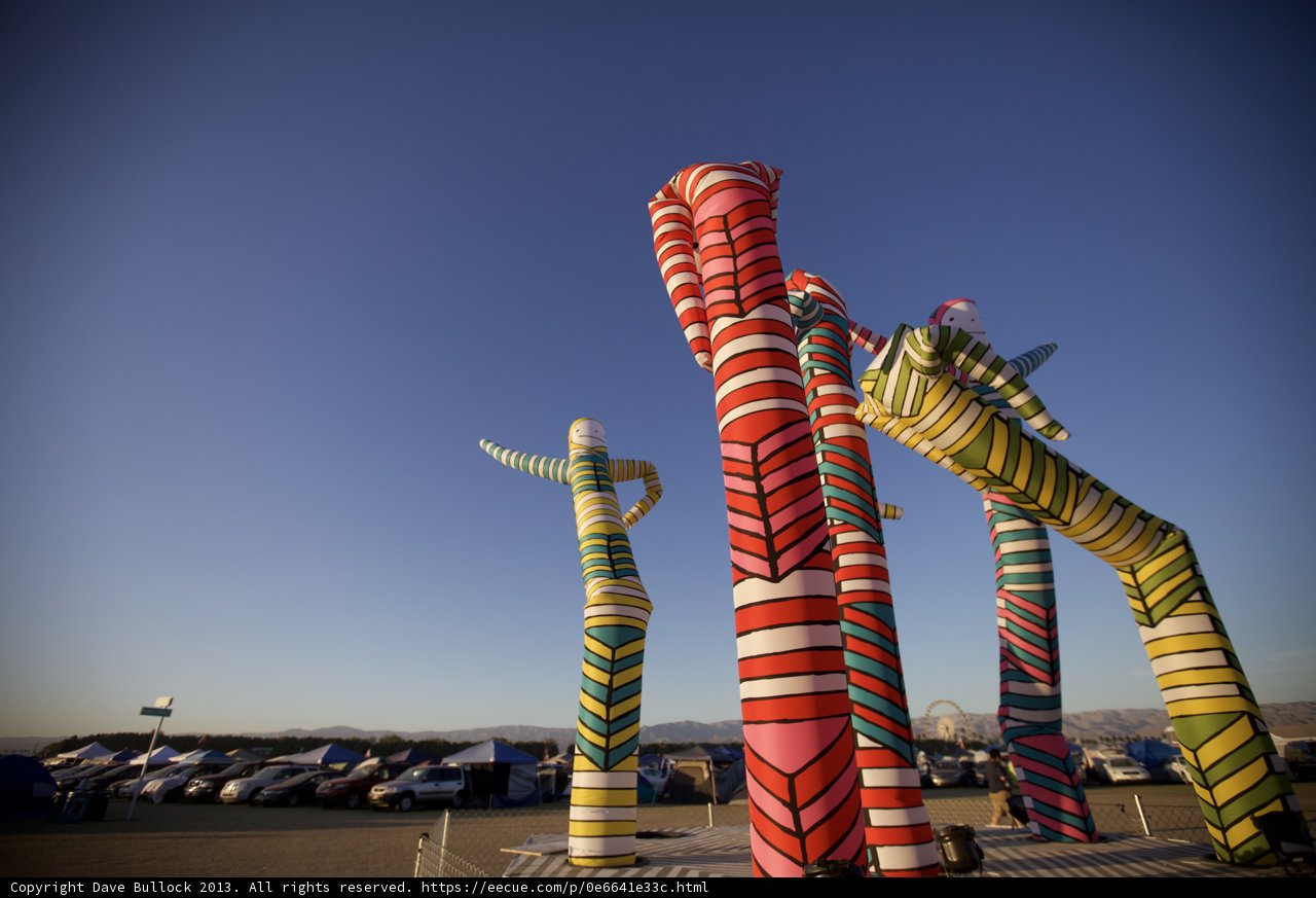 Colorful Urban Sculptures in a Parking Lot