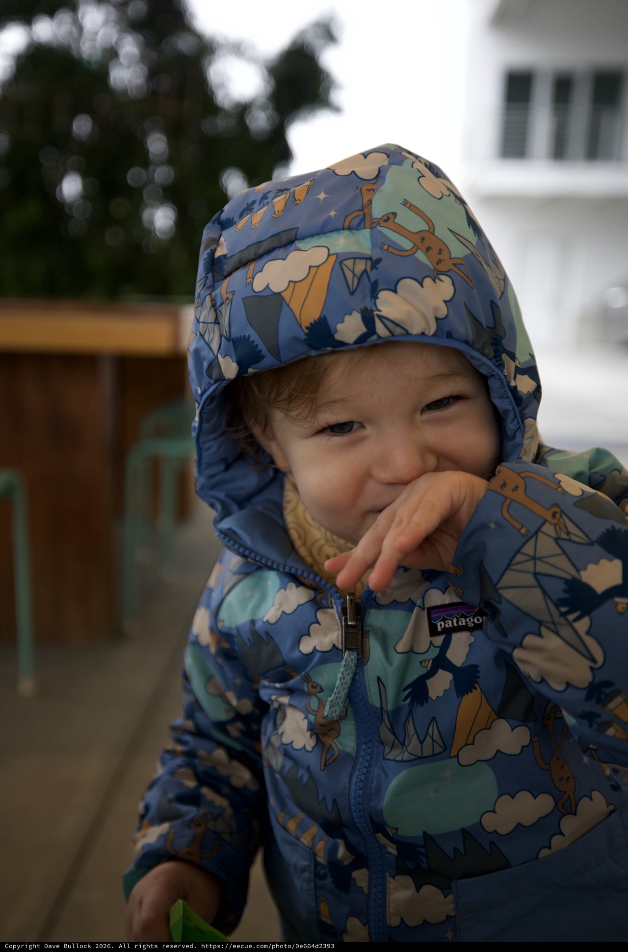 Joyful Toddler in Patagonia Winter Jacket Outdoors