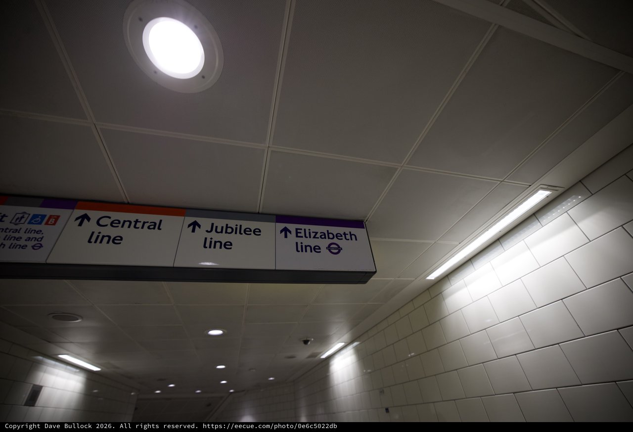 Underground Directional Signage at London Tube Station