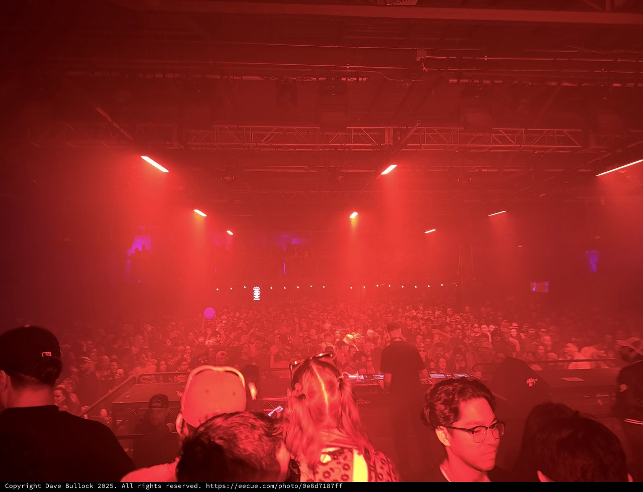 Skrillex and Four Tet Concert in Red Stage Lighting