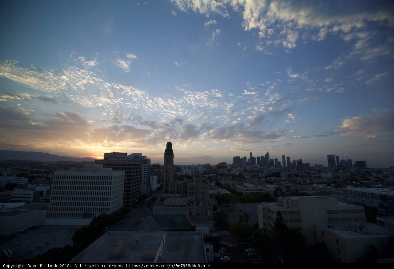 Sunset over Los Angeles Metropolis