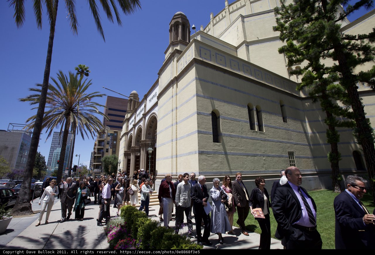 Group of People Outside Building