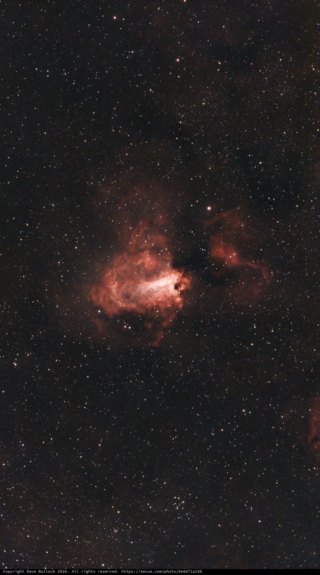 M17 Omega Nebula Glowing in Deep Space