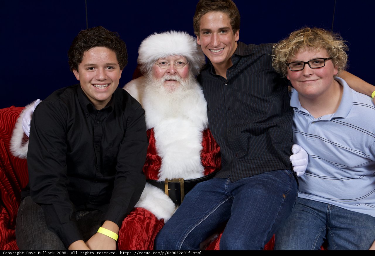 Santa Claus and Three Men at 2008 APC Christmas Party
