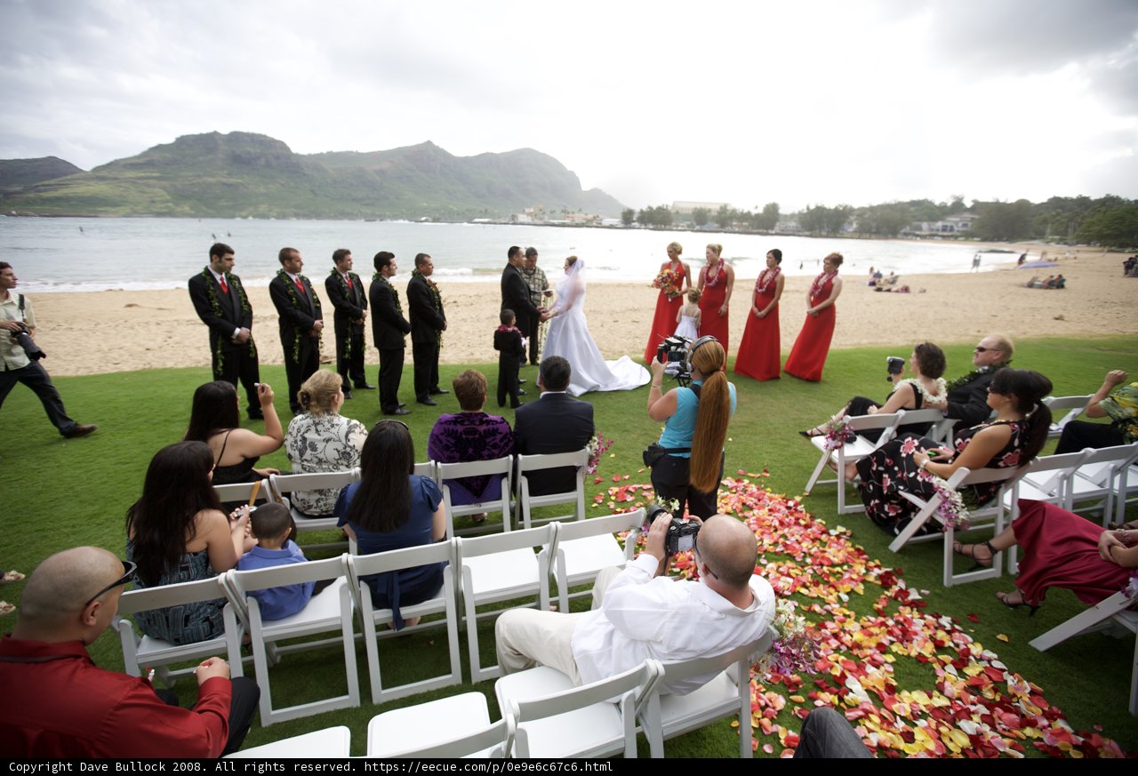 Black and Red Wedding on Beach