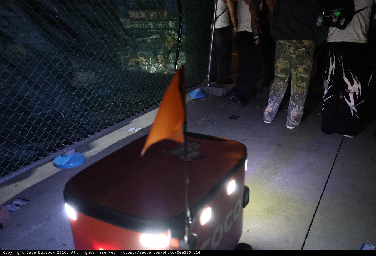 Autonomous Delivery Robot Navigates Nighttime Festival Crowd