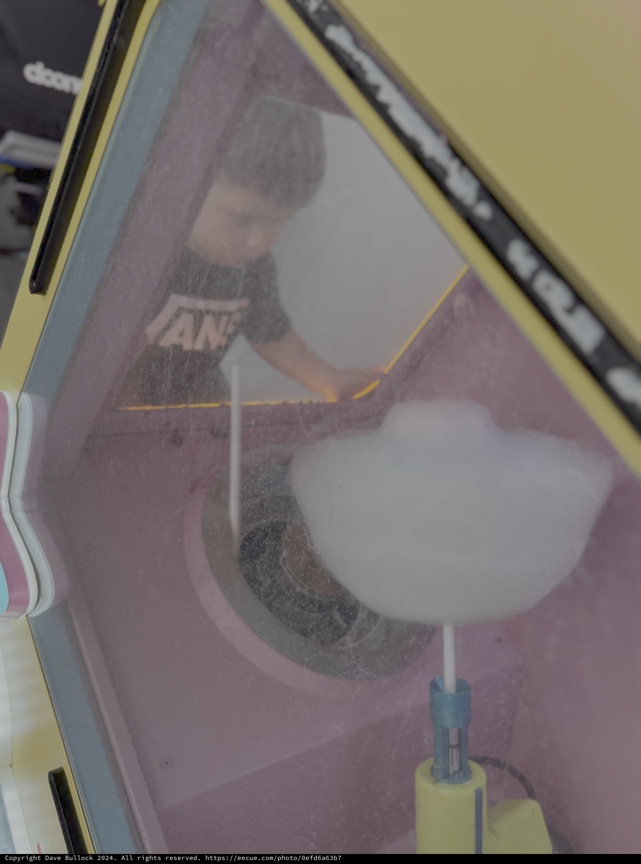 Cotton Candy Machine in Action at Fair
