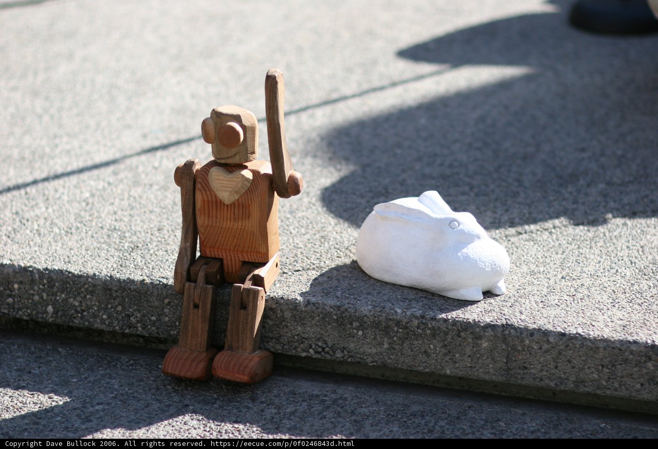 Wooden Rabbit Figurine