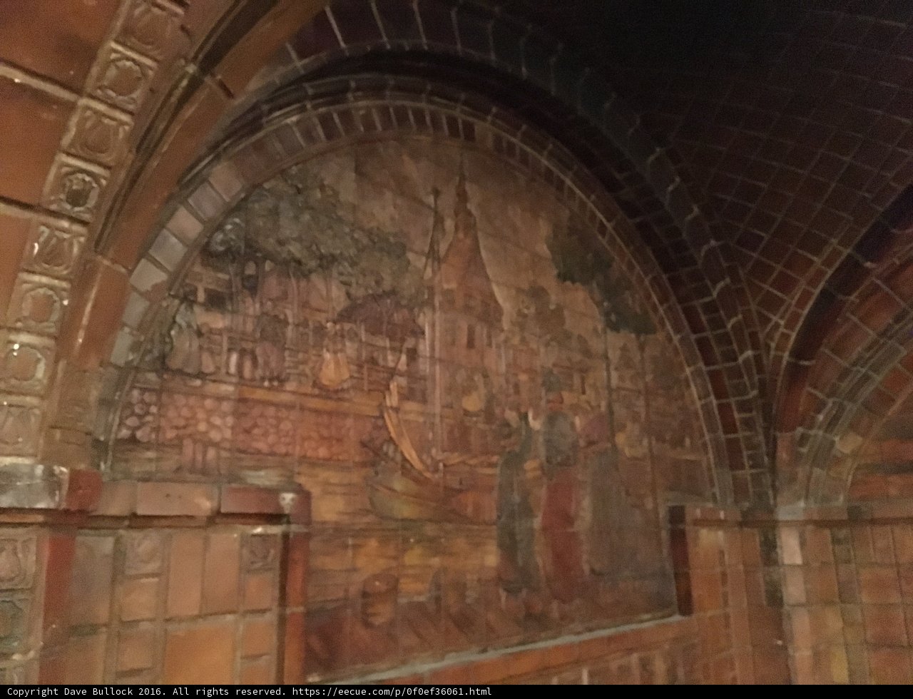 The Crypt Mural on an Ancient Brick Wall