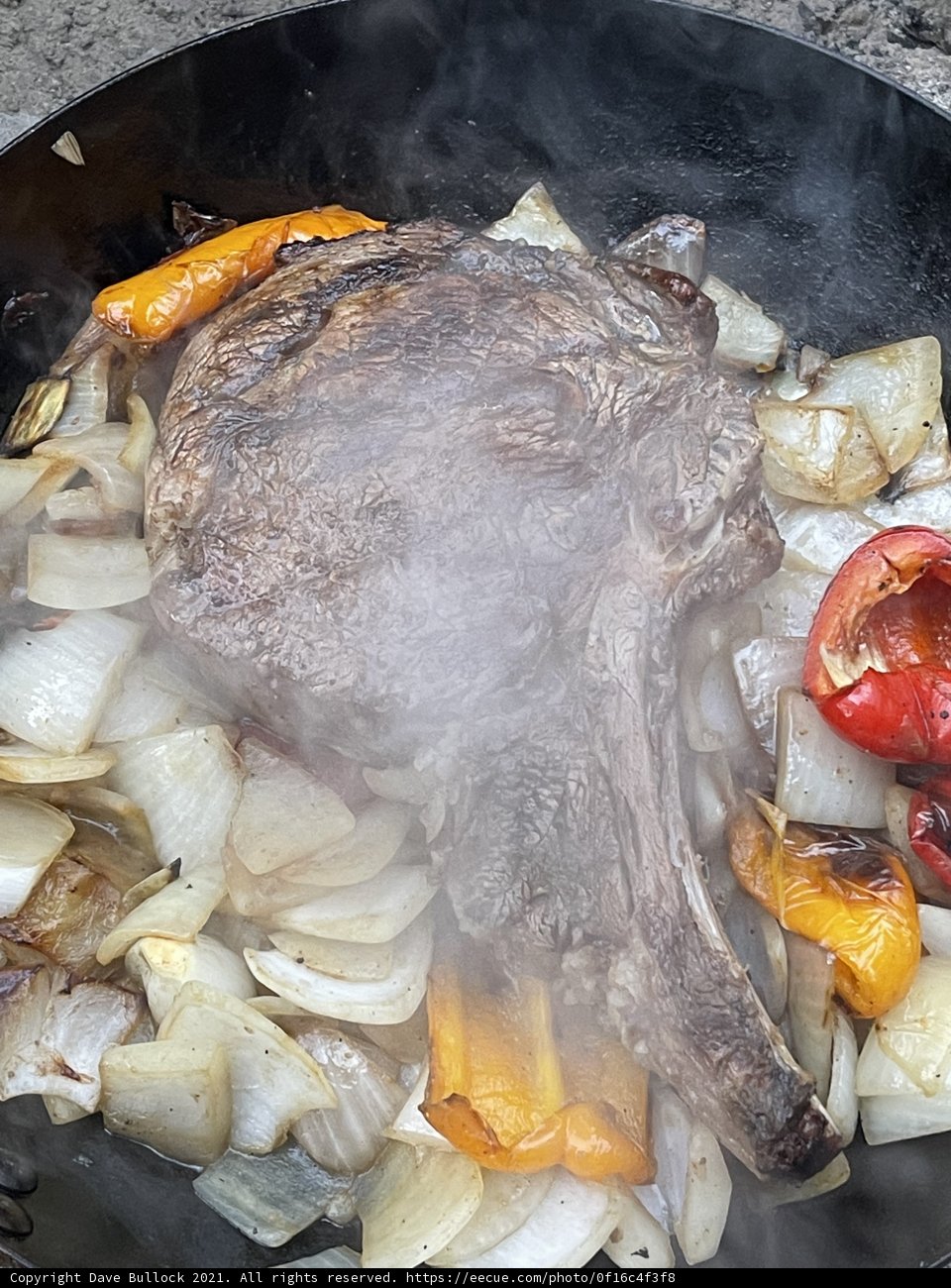 Sizzling Mutton Steak with Sauteed Vegetables
