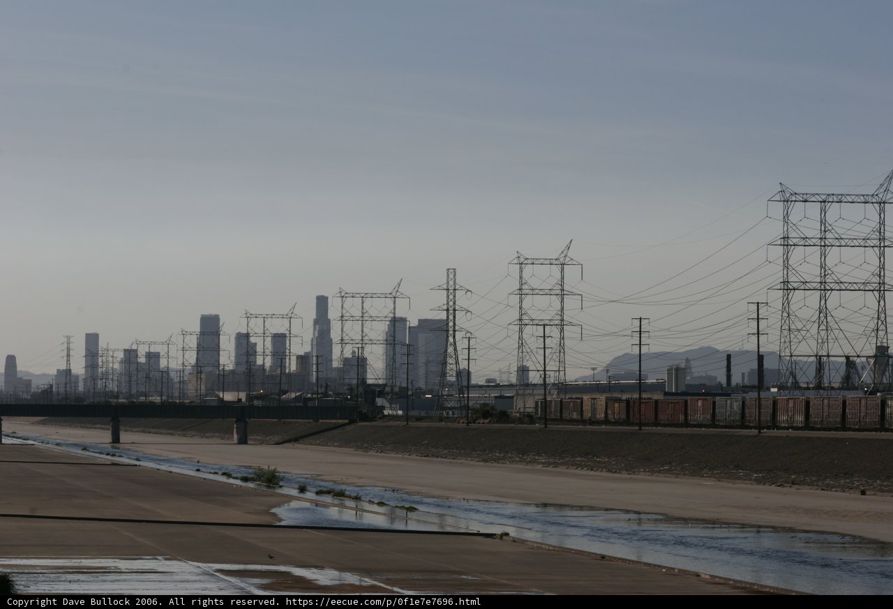 Urban Landscape with Electric Transmission Tower