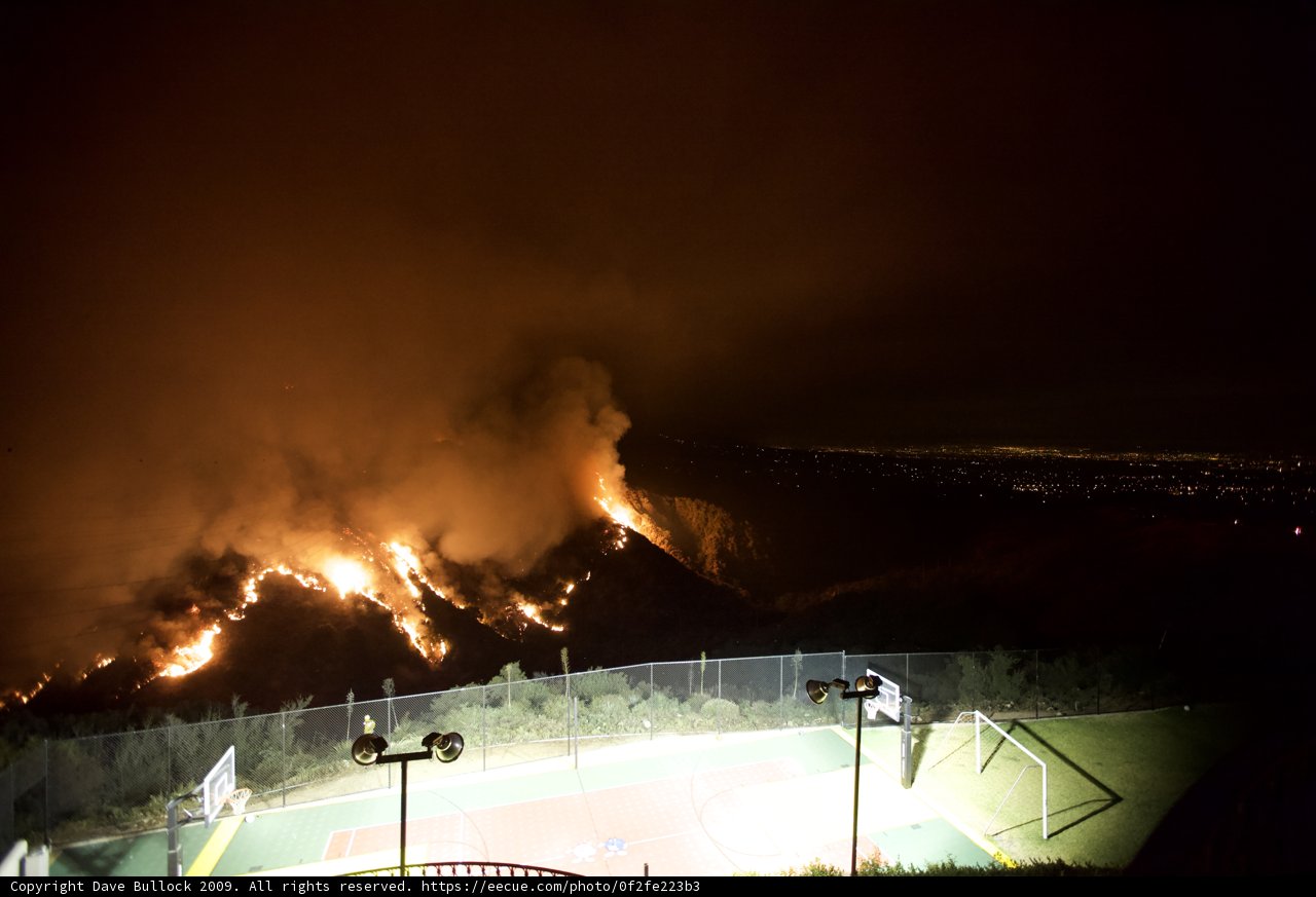 Tennis Court View of the Station Fire