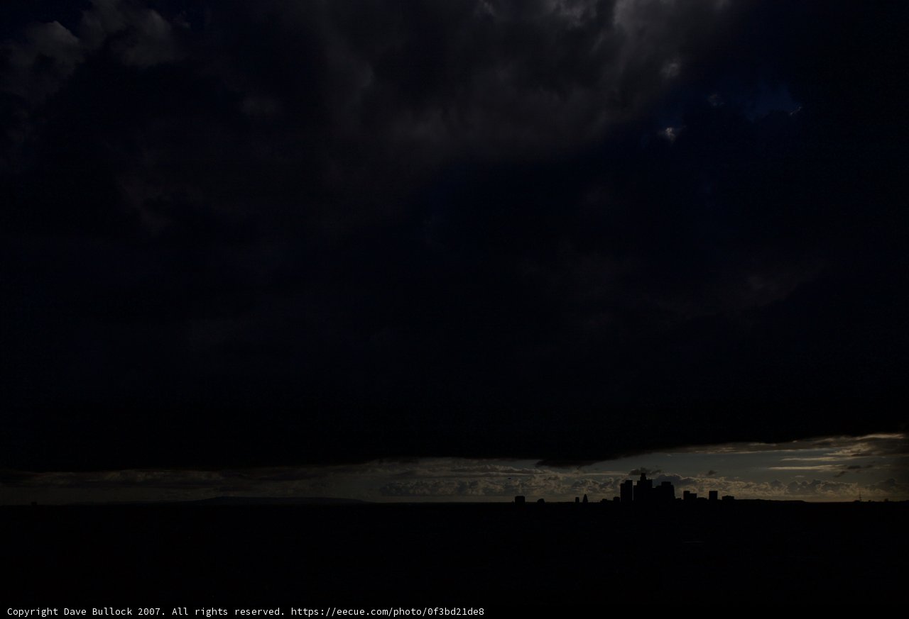 City Skyline under a Brooding Storm