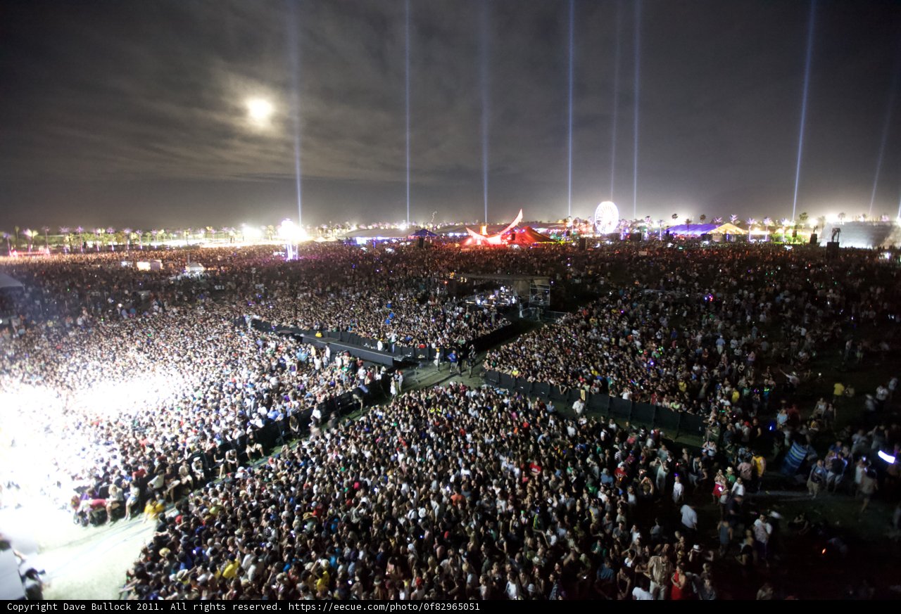 Concert Crowd Under the Night Sky