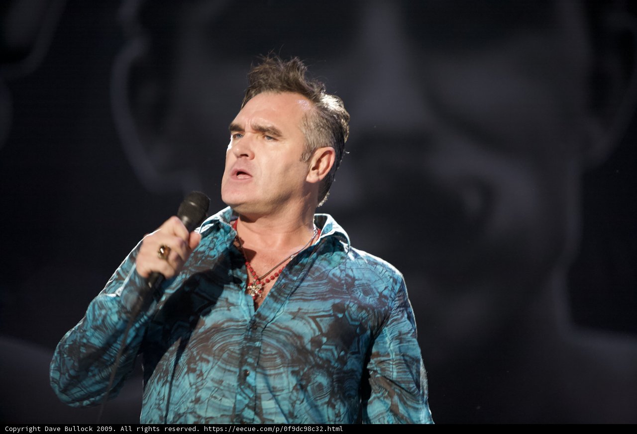 Morrissey Takes Center Stage with Microphone in Hand