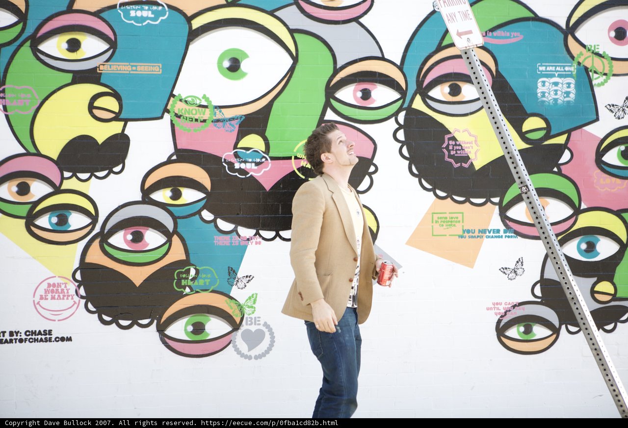 The Man on the Ladder next to the Mural of a Lifetime