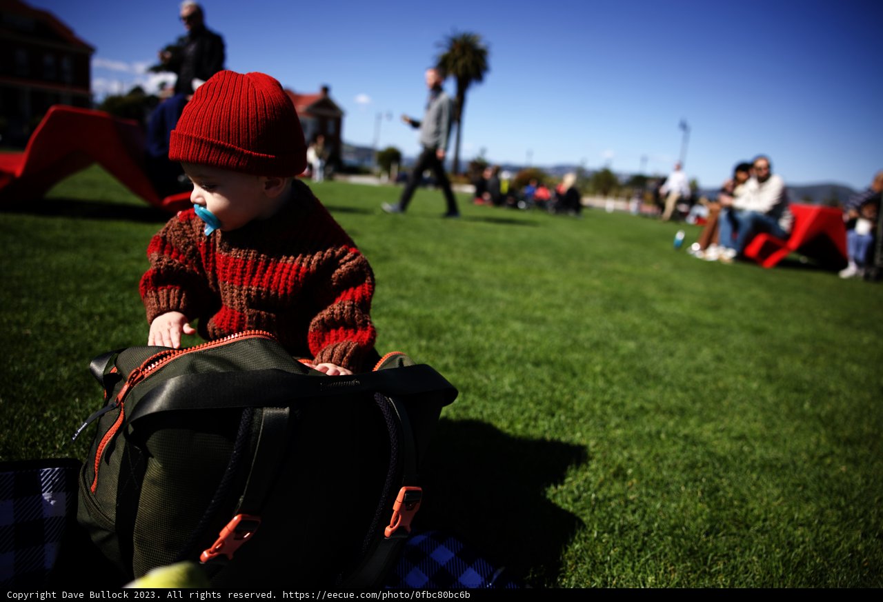 A Sunny Day with Red-Hatted Baby