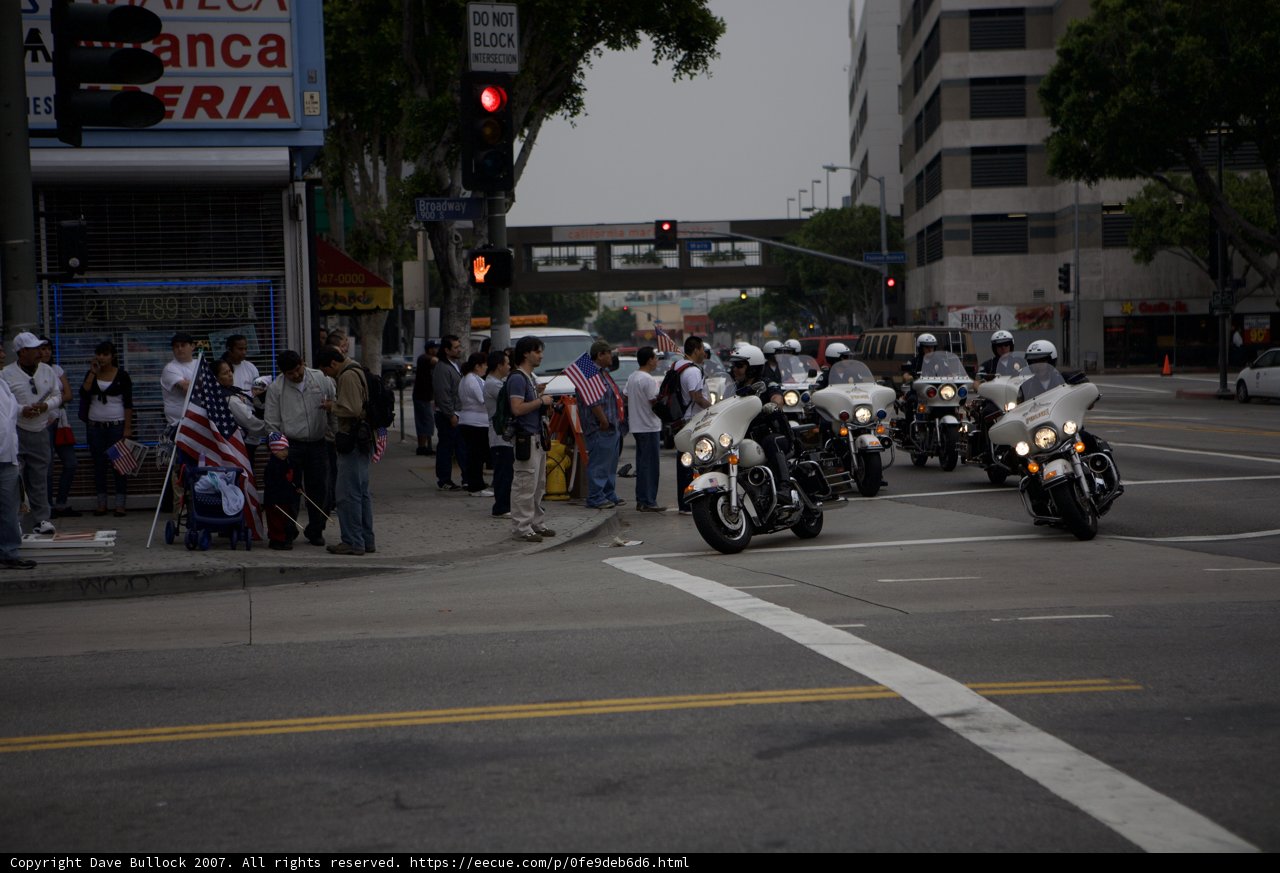 Motorcycle Rally on the Busy Street