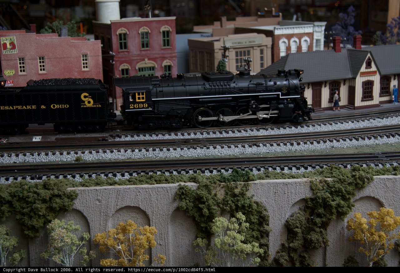 Railway Toy Train near Town