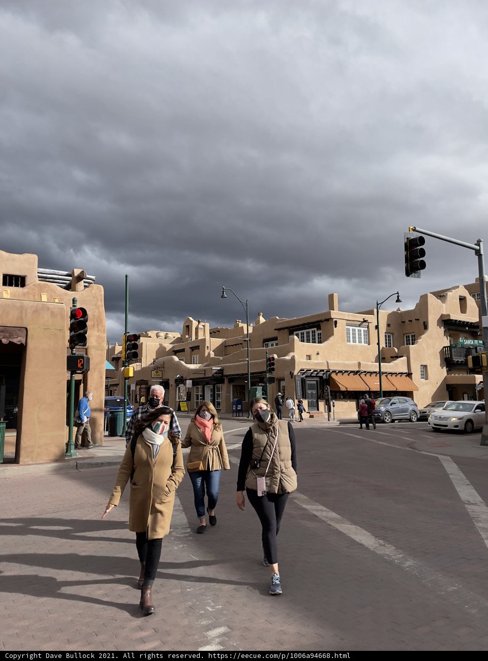 Walking through Santa Fe Plaza