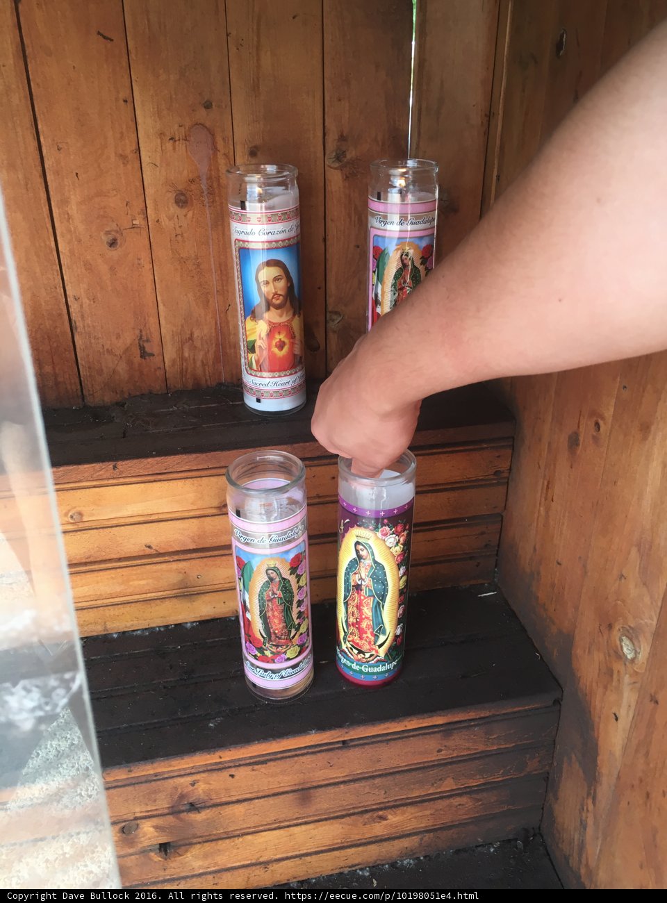 Candlelight on Hardwood Bench