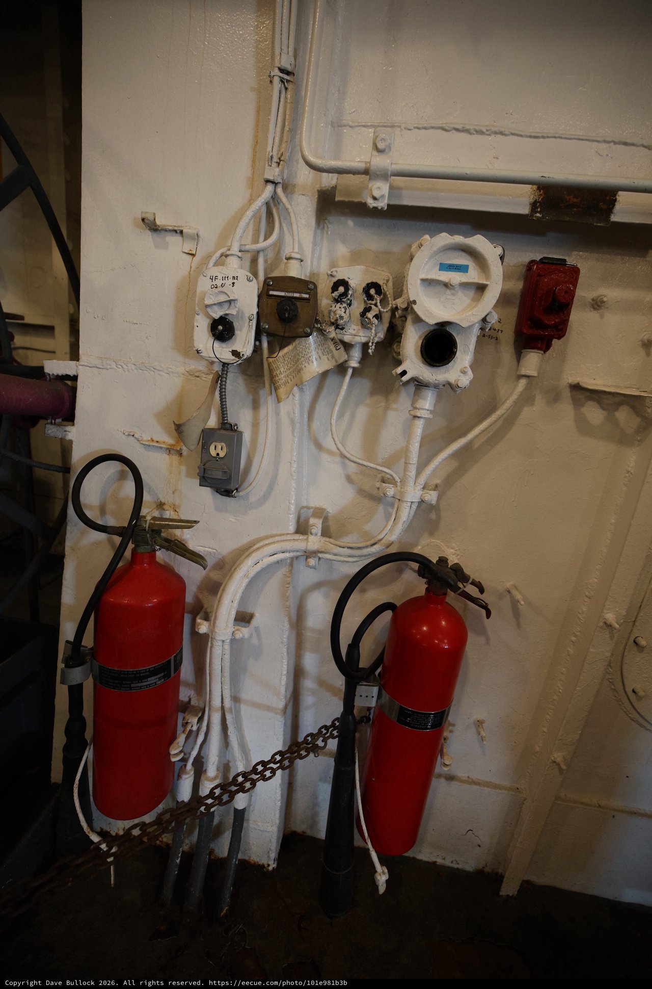 Vintage Safety Equipment and Controls Aboard USS Hornet