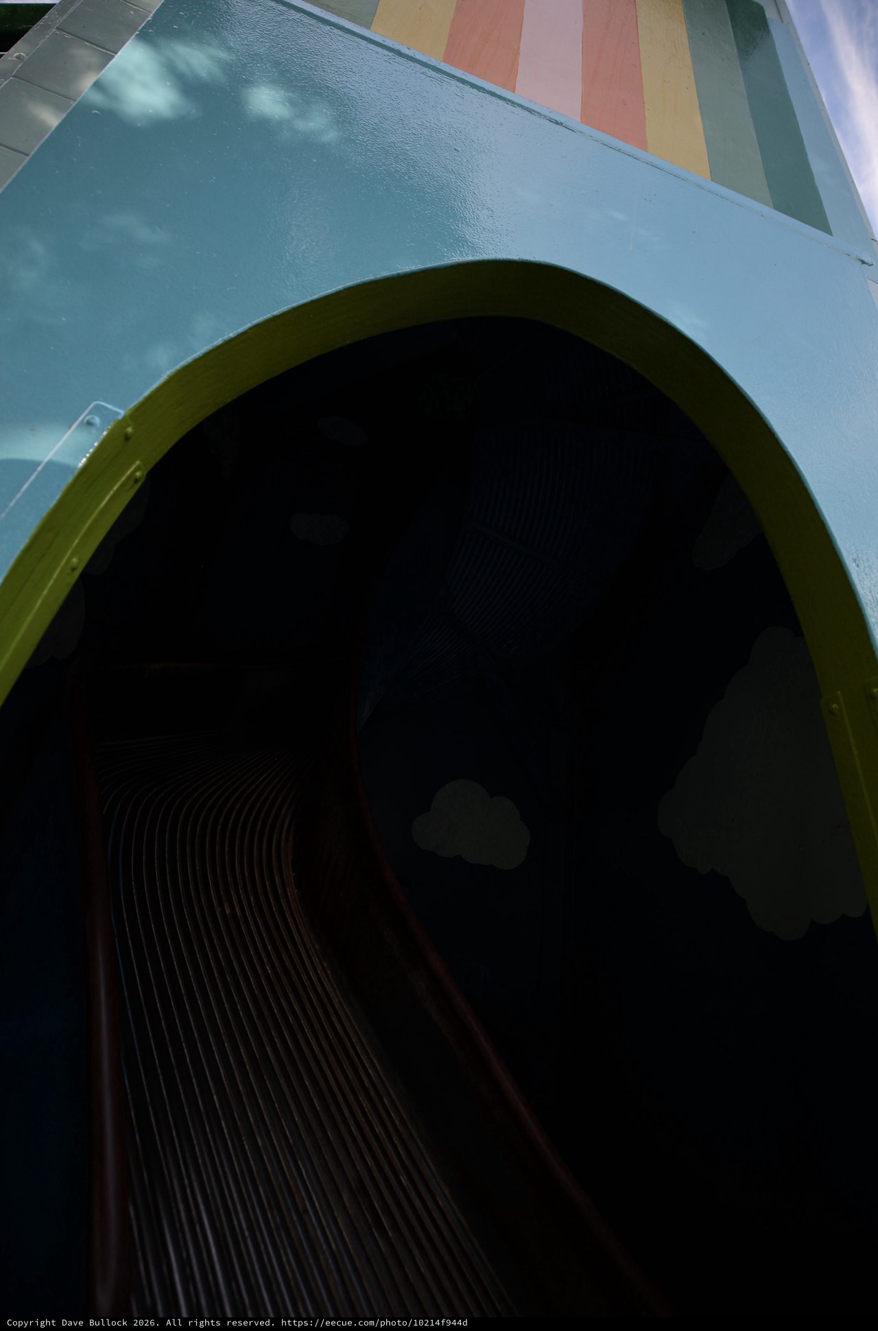 Aircraft Engine Intake with Colorful Striped Backdrop